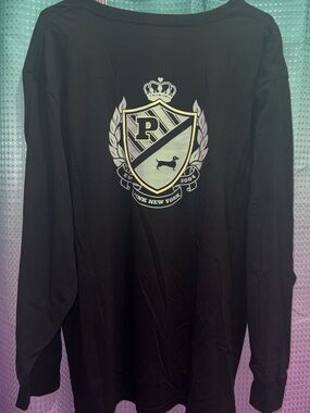 NWT Victoria’s Secret VS PINK XXL Black Long Sleeve Campus Tee